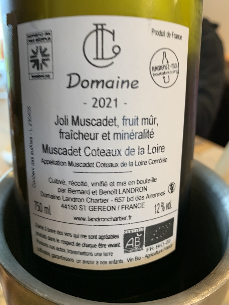 Bistro 1954 à Plougonvelin - Muscadet du domaine Landron Chartier