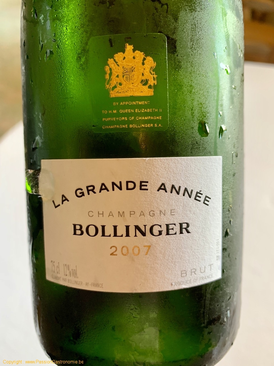 Restaurant Les Crayères - Bollinger La Grande Année 2007