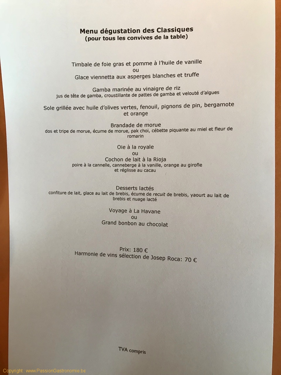 Restaurant Celler de Can Roca - Menu dégustation des classiques